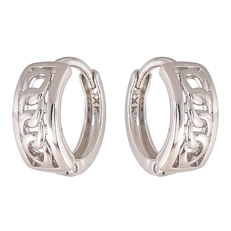 Сережки Xuping колір Родій колечка Візерунок ланцюжок фото №1