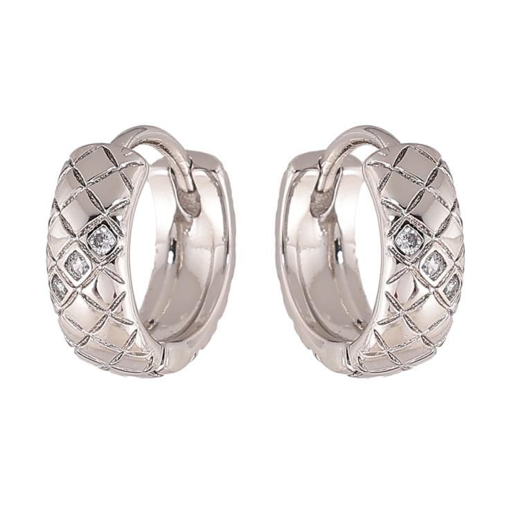 Сережки Xuping колір Родій колечка Візерунок з кристалами фото №18