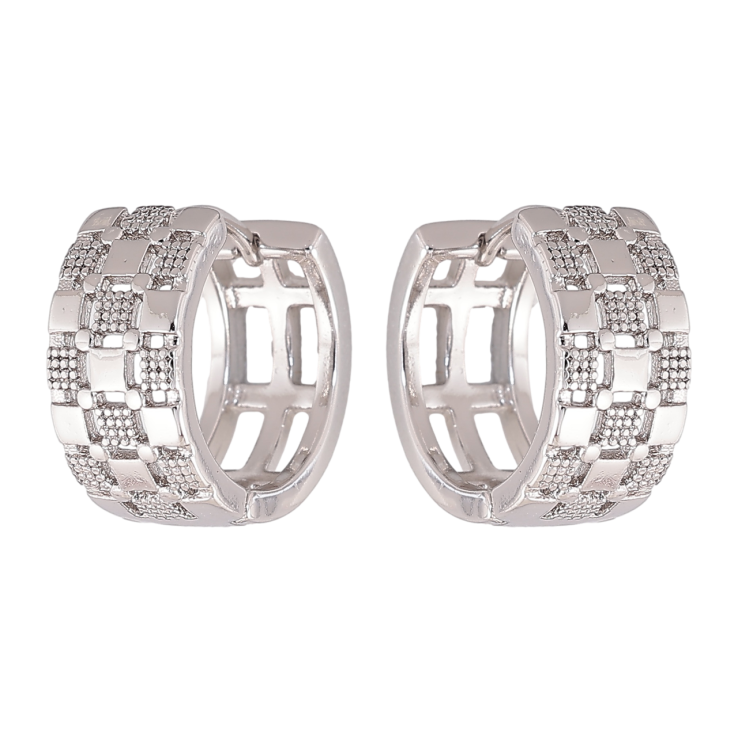 Сережки Xuping колір Родій колечка Декоративний візерунок фото №18