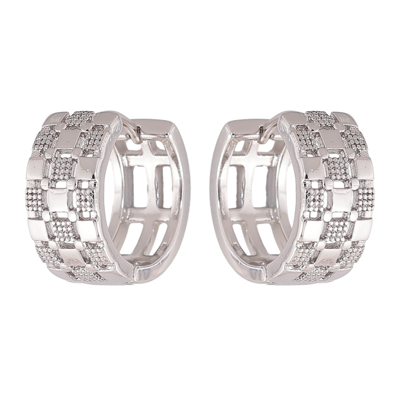 Серьги Xuping цвет Родий колечки Декоративный узор фото №1