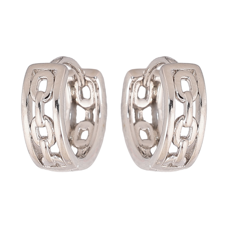 Сережки Xuping колір Родій колечка Візерунок ланцюжок фото №4