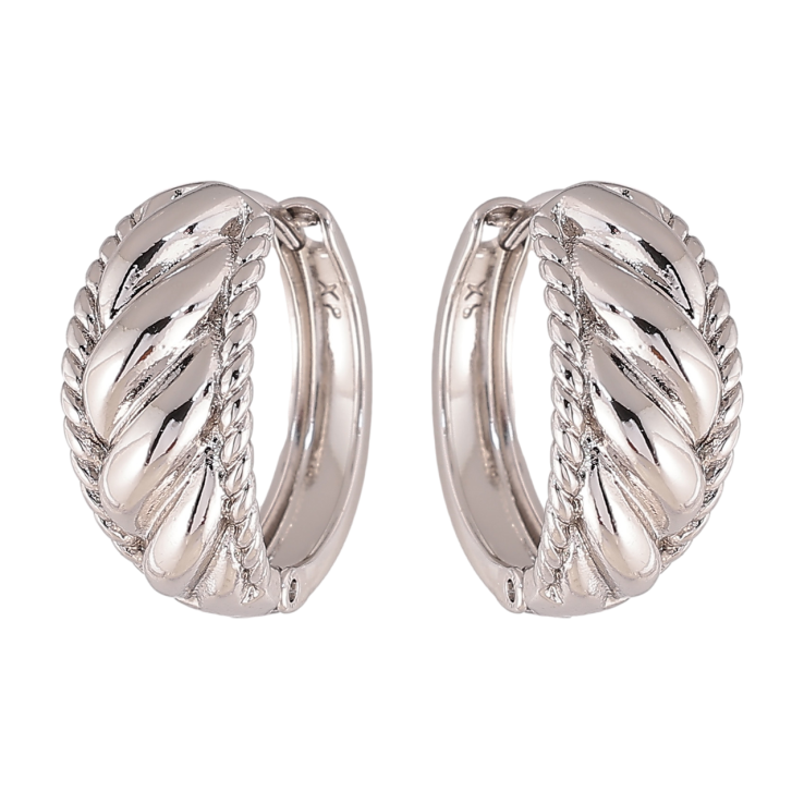 Сережки Xuping колір Родій колечка Декоративний візерунок фото №13