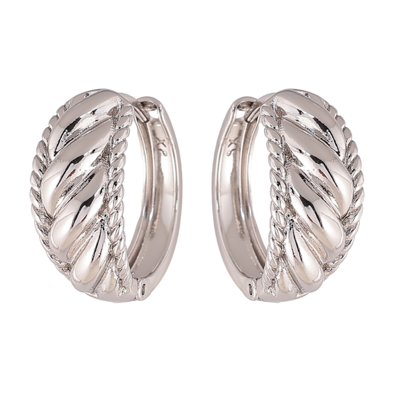 Сережки Xuping колір Родій колечка Декоративний візерунок фото №1