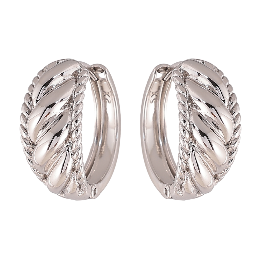 Сережки Xuping колір Родій колечка Декоративний візерунок фото №1