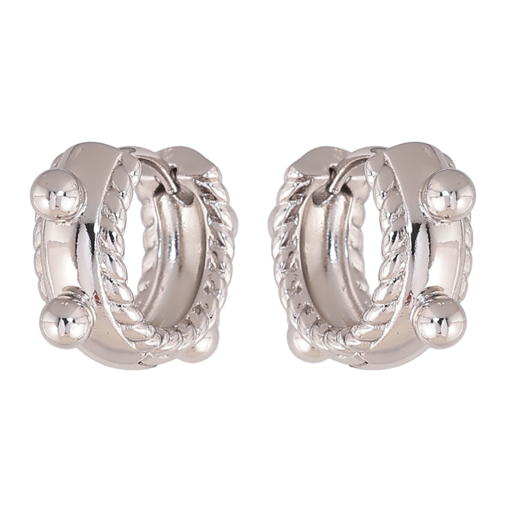 Сережки Xuping колір Родій колечка Декоративний візерунок фото №24