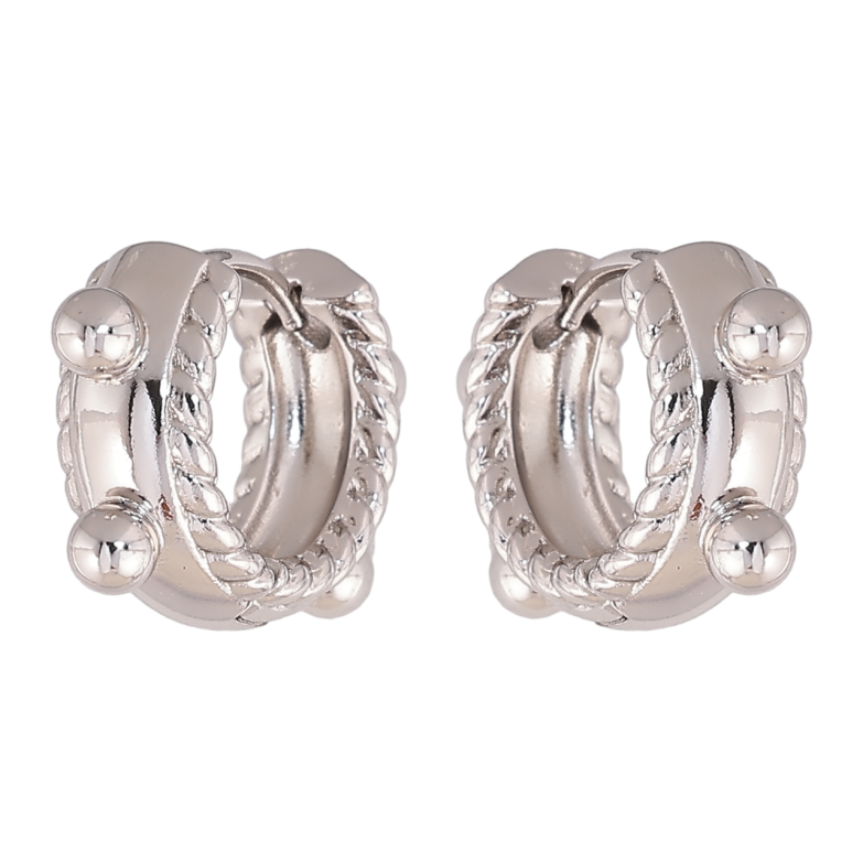 Серьги Xuping цвет Родий колечки Декоративный узор фото №3