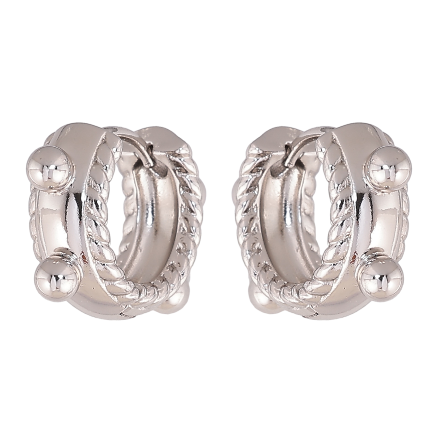 Сережки Xuping колір Родій колечка Декоративний візерунок фото №1