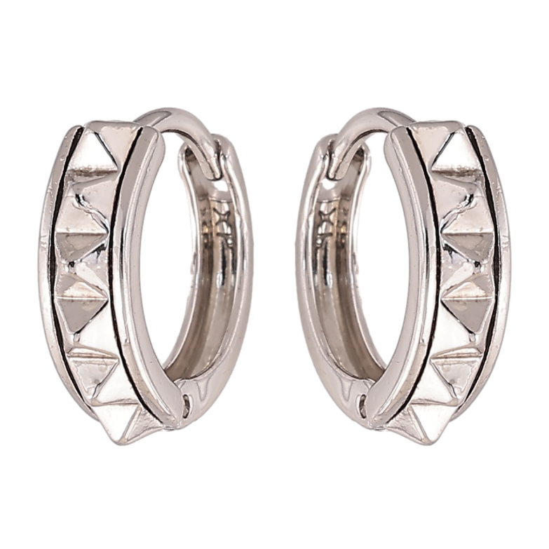 Серьги Xuping цвет Родий колечки Узор с шипами фото №1