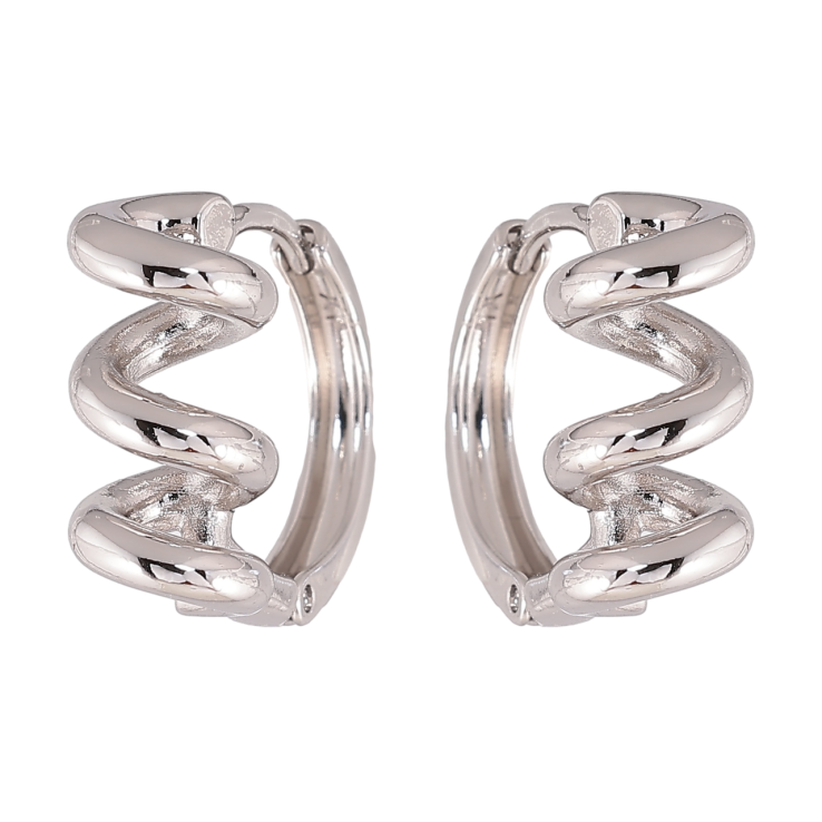 Сережки Xuping колір Родій колечка Спіральки фото №22