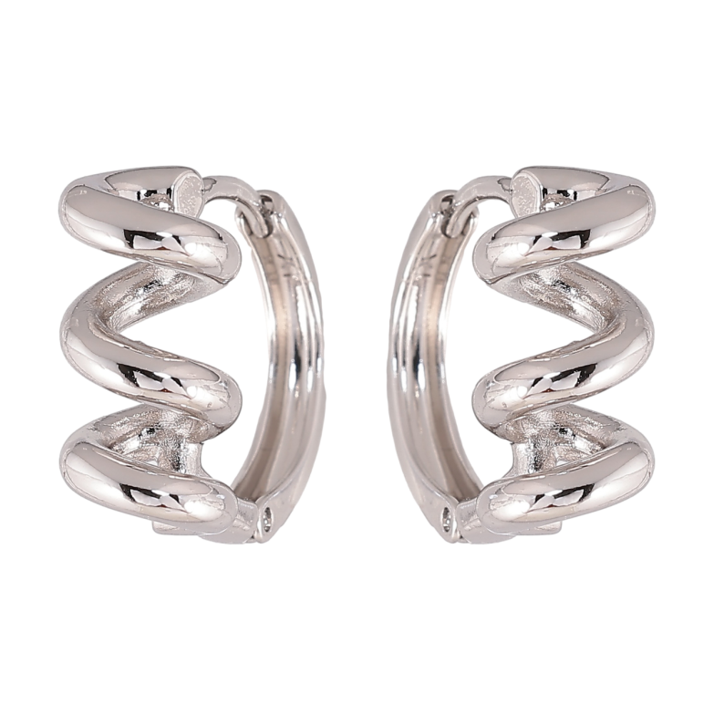 Сережки Xuping колір Родій колечка Спіральки фото №1