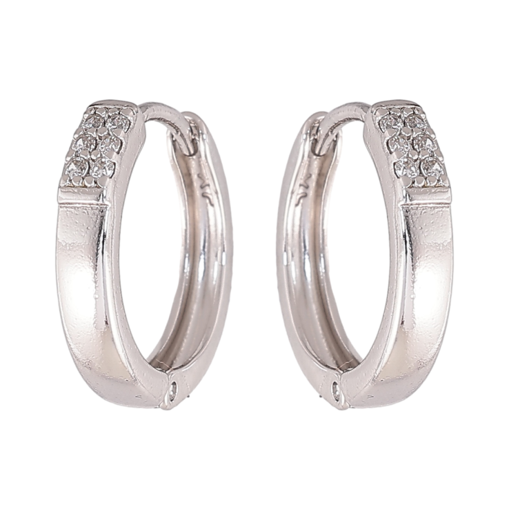 Сережки Xuping колір Родій колечка Візерунок з кристалами фото №21