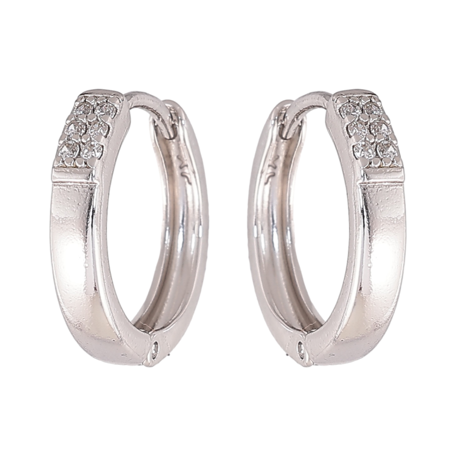 Сережки Xuping колір Родій колечка Візерунок з кристалами фото №1