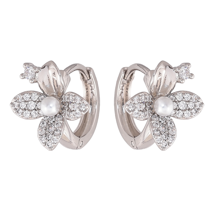 Сережки Xuping колір Родій колечка Квіточки фото №22