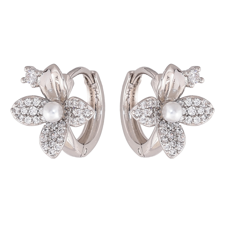 Сережки Xuping колір Родій колечка Квіточки фото №1