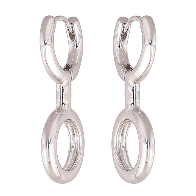 Сережки Xuping колір Родій колечка Декоративні фото №1