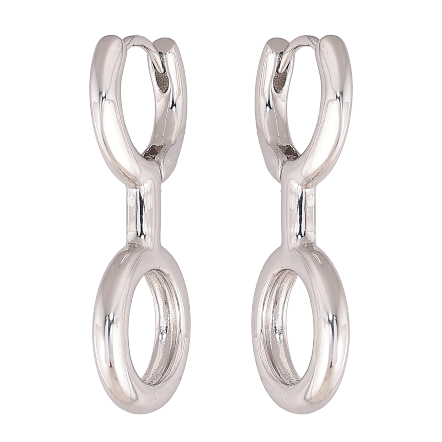 Сережки Xuping колір Родій колечка Декоративні фото №1