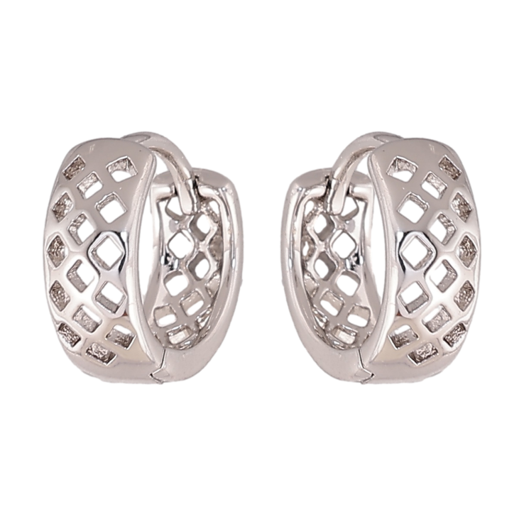 Сережки Xuping колір Родій колечка Різьблений візерунок фото №10