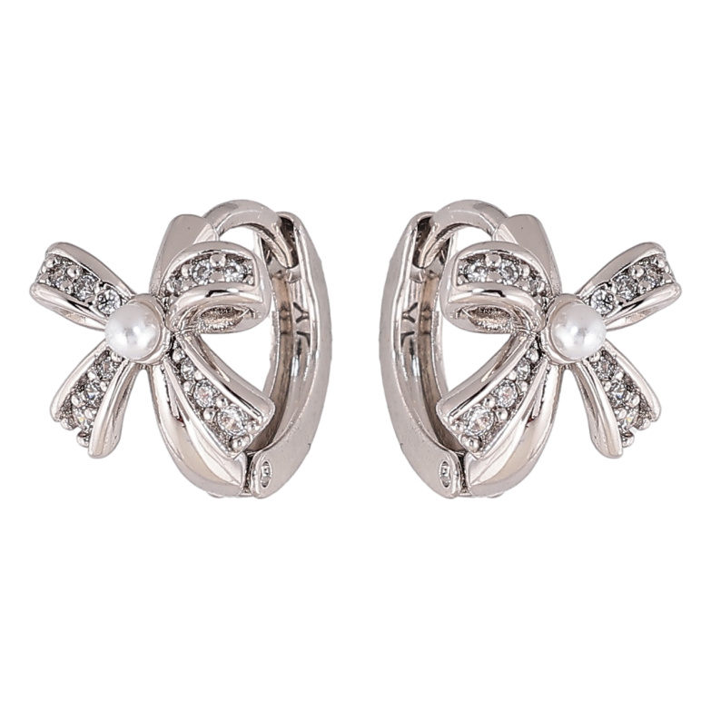 Сережки Xuping колір Родій колечка Банти фото №1