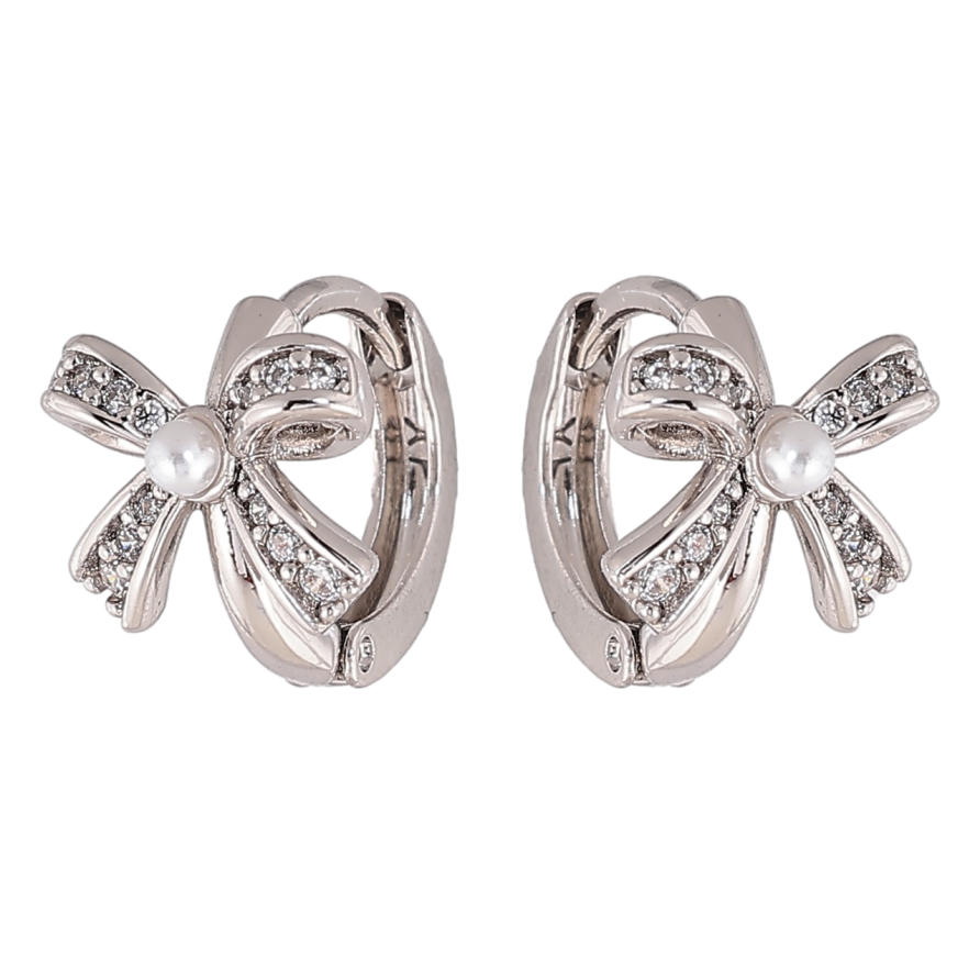 Сережки Xuping колір Родій колечка Банти фото №1