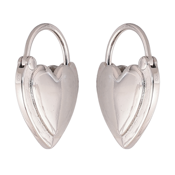 Сережки Xuping колір Родій колечка Сердечка-замочки фото №5