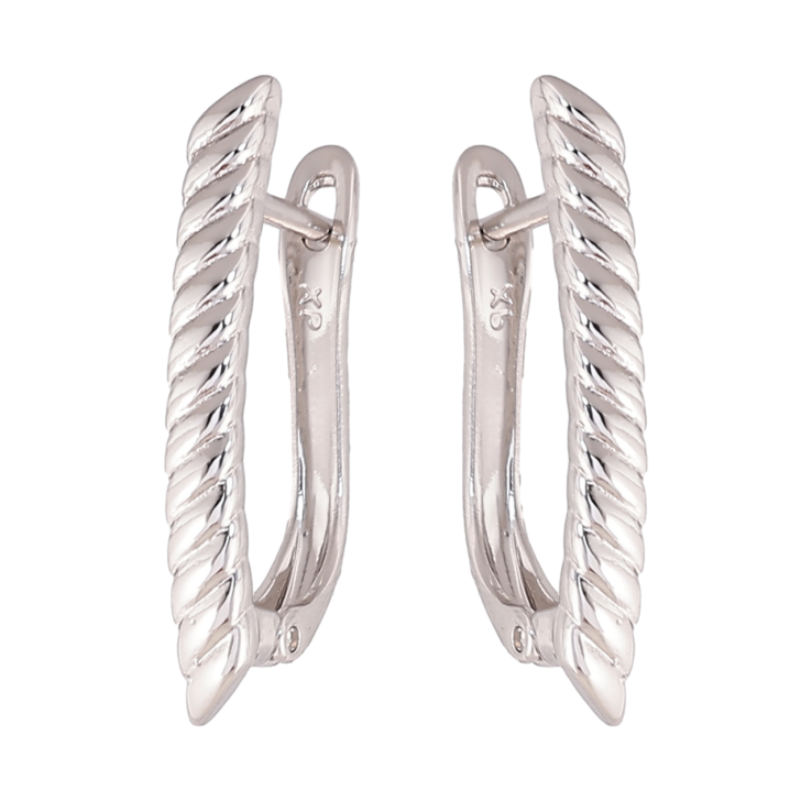 Сережки Xuping колір Родій англійська застібка Декоративний візерунок фото №16