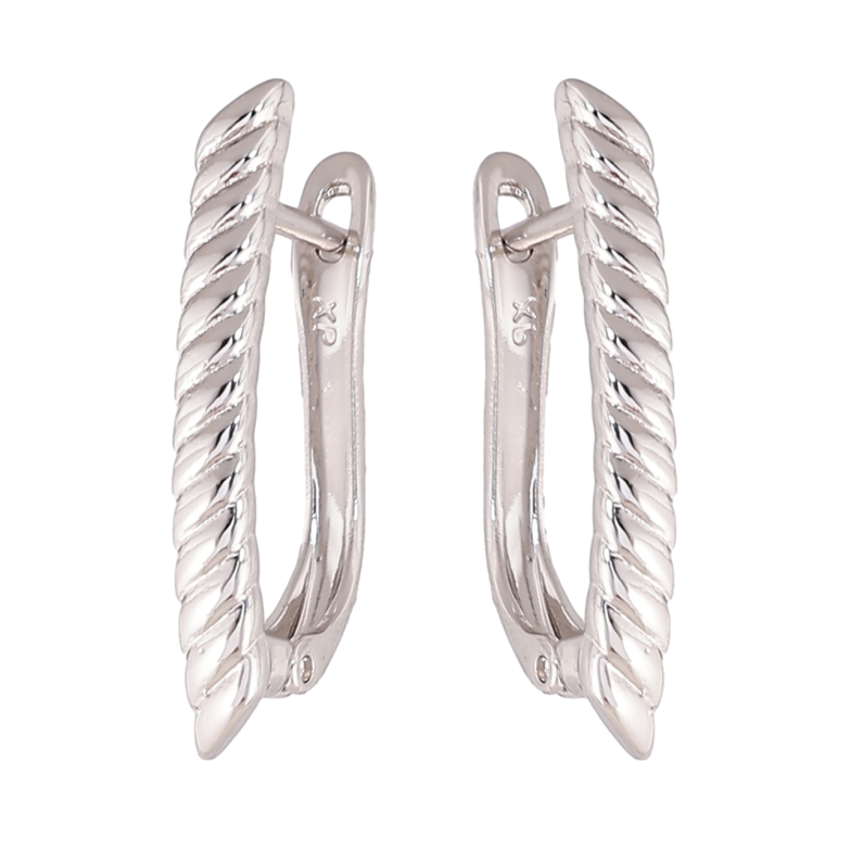 Сережки Xuping колір Родій англійська застібка Декоративний візерунок фото №1