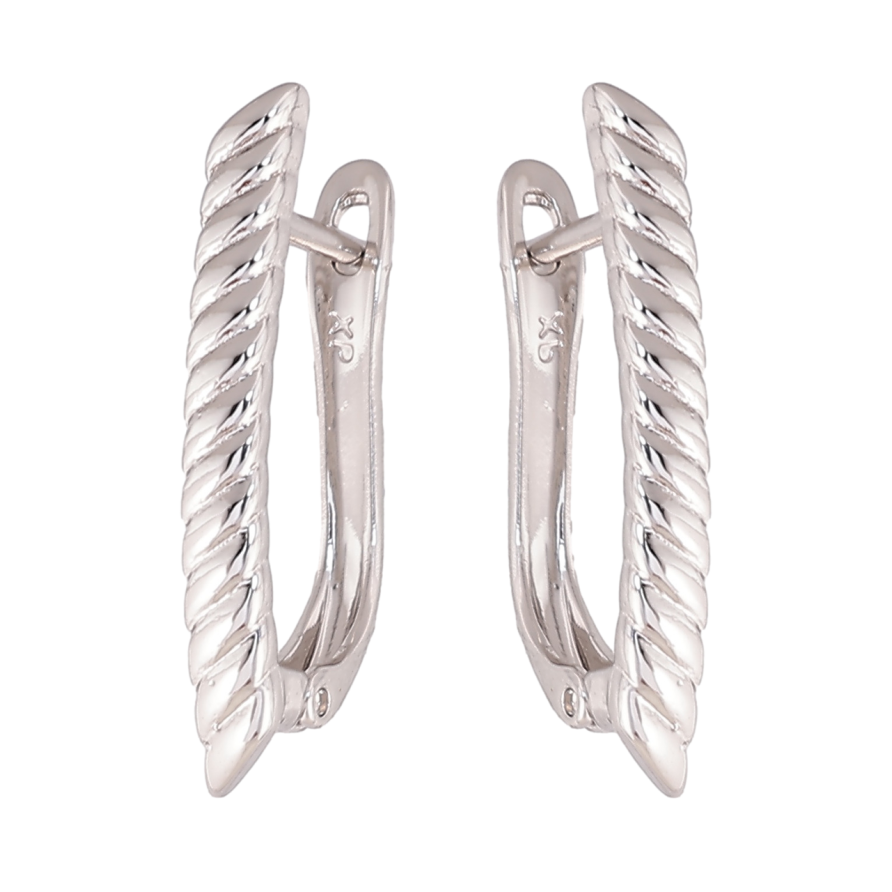 Сережки Xuping колір Родій англійська застібка Декоративний візерунок фото №1