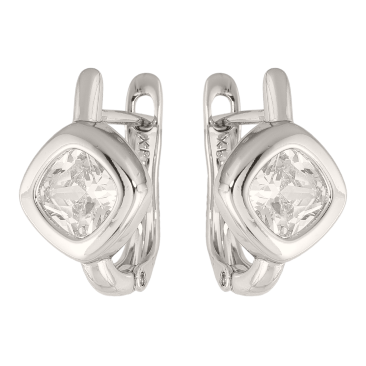 Сережки Xuping колір Родій англійська застібка Кристальні ромби фото №6