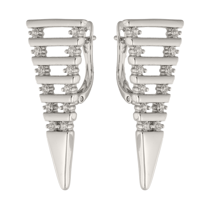 Сережки Xuping колір Родій англійська застібка Інкрустація кристалами фото №14