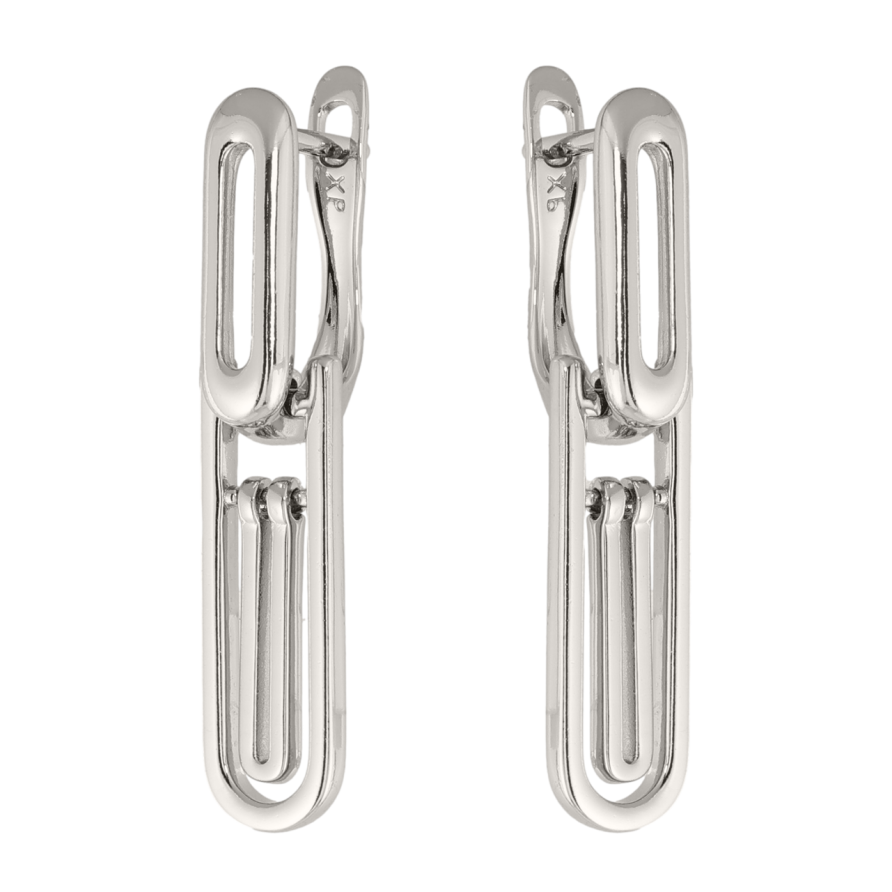 Сережки Xuping колір Родій англійська застібка Декоративні підвіски фото №1