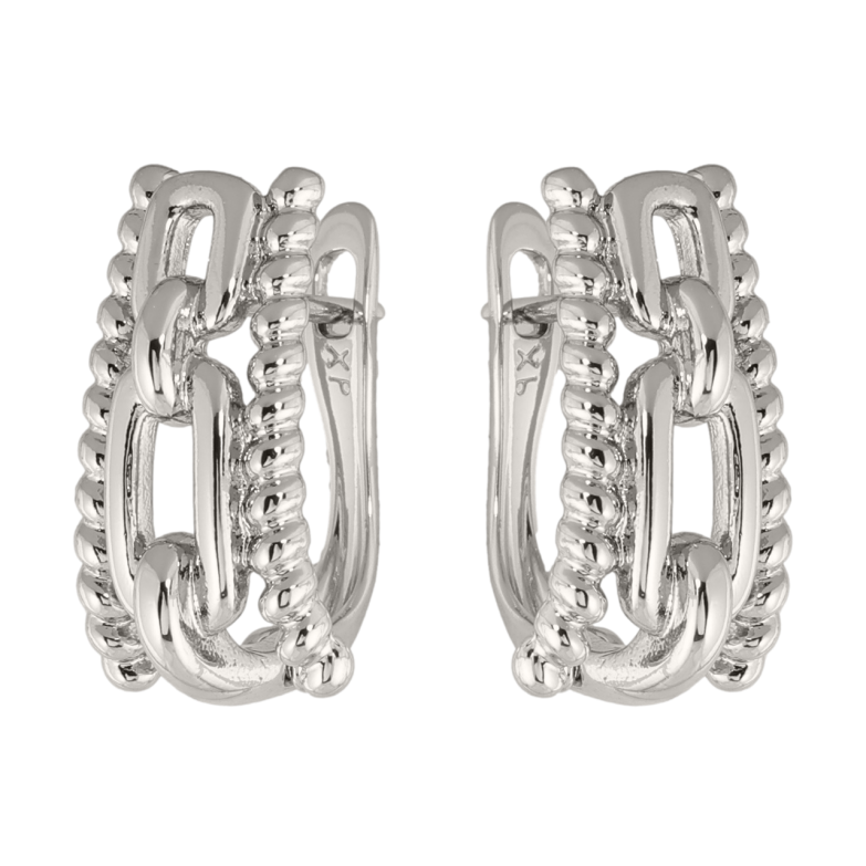 Сережки Xuping колір Родій англійська застібка Декоративний візерунок фото №1