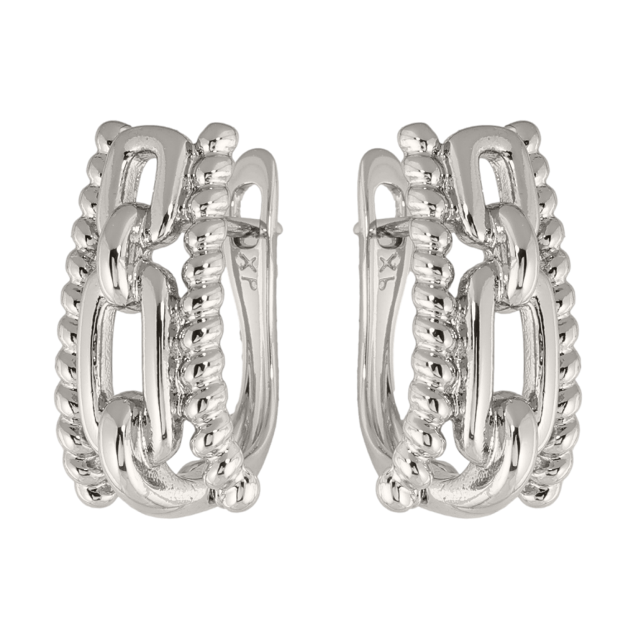 Сережки Xuping колір Родій англійська застібка Декоративний візерунок фото №1