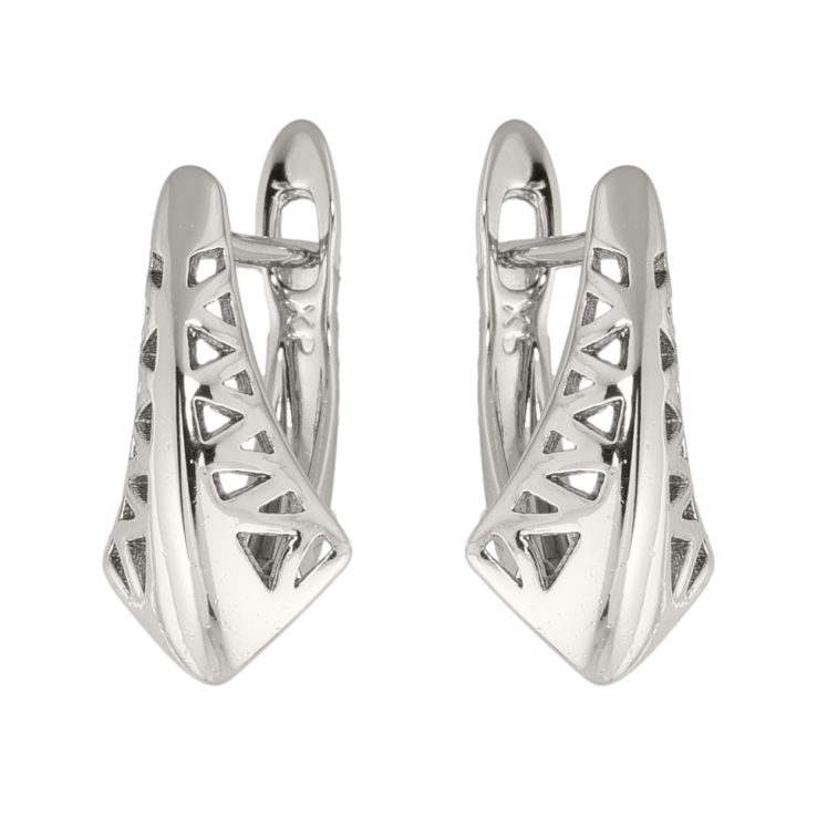 Сережки Xuping колір Родій англійська застібка Декоративний візерунок фото №8