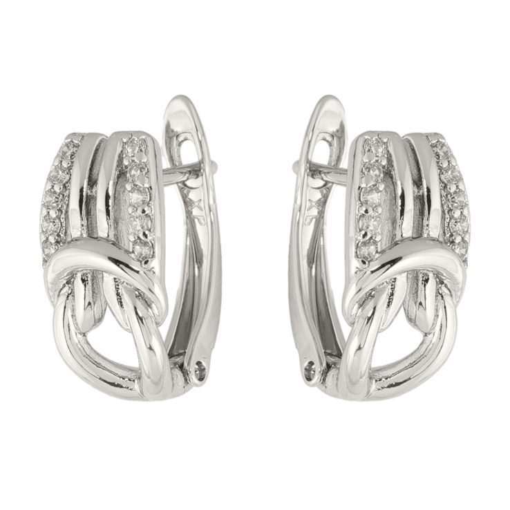 Сережки Xuping колір Родій англійська застібка Візерунок з кристалами фото №13