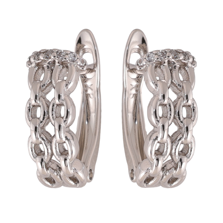 Сережки Xuping колір Родій англійська застібка Візерунок ланцюжки фото №10