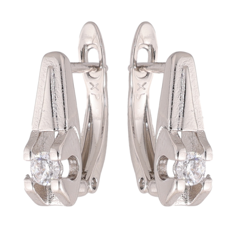 Сережки Xuping колір Родій англійська застібка Візерунок з кристальними вставками фото №8