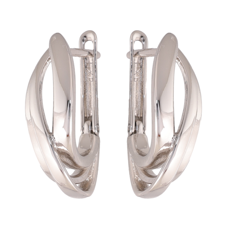 Сережки Xuping колір Родій англійська застібка Декоративний візерунок фото №9