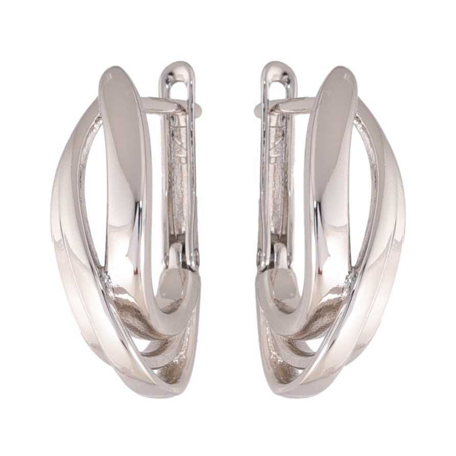 Серьги Xuping цвет Родий английский замок Декоративный узор фото №1