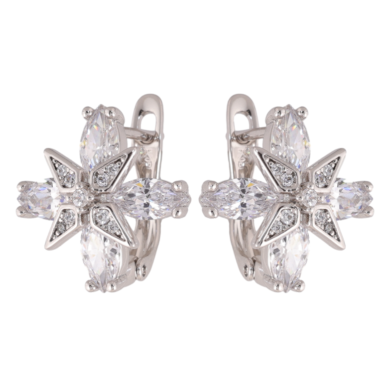 Сережки Xuping колір Родій англійська застібка Кристальні зірки фото №1