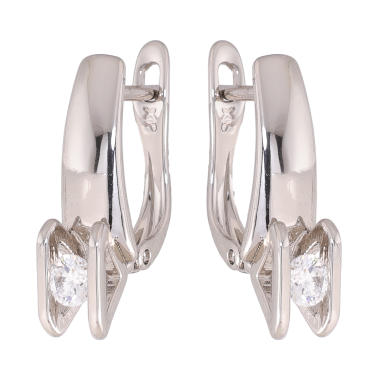 Сережки Xuping колір Родій англійська застібка Вставки кристалів фото №10