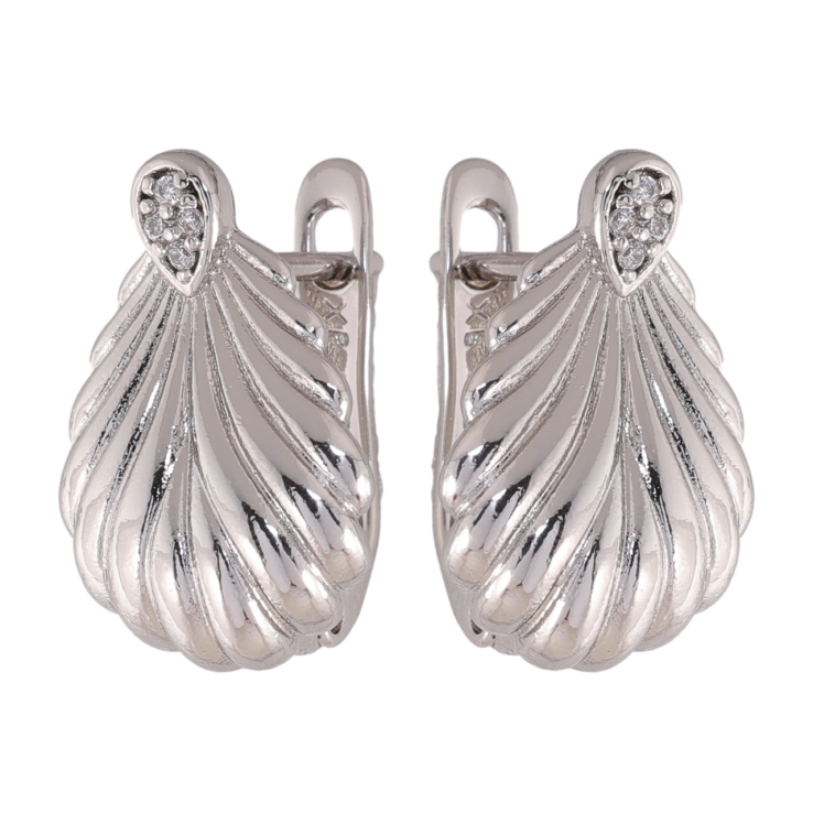 Сережки Xuping колір Родій англійська застібка Декоративний візерунок фото №25