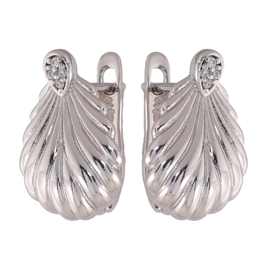 Сережки Xuping колір Родій англійська застібка Декоративний візерунок фото №1