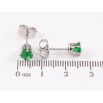 Сережки Xuping колір Родій пусети Зелені кристали в 6-ти крапановій оправі ø 5мм фото №2