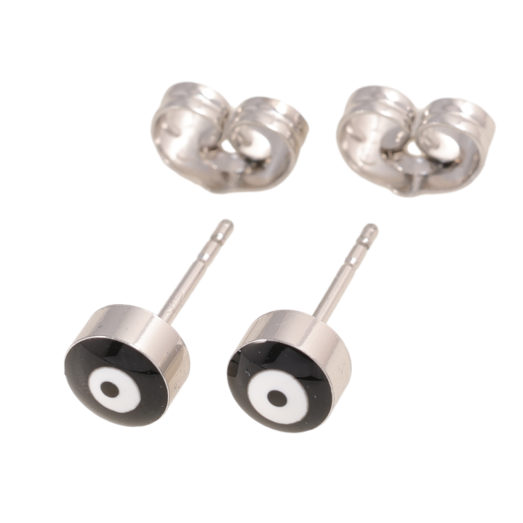 Сережки Xuping колір Родій пусети Оберіг Око Фатіми, емаль ø 5.5мм фото №22