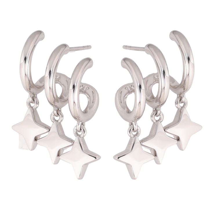 Сережки Xuping колір Родій пусети Декоративні підвіски з зірками фото №4