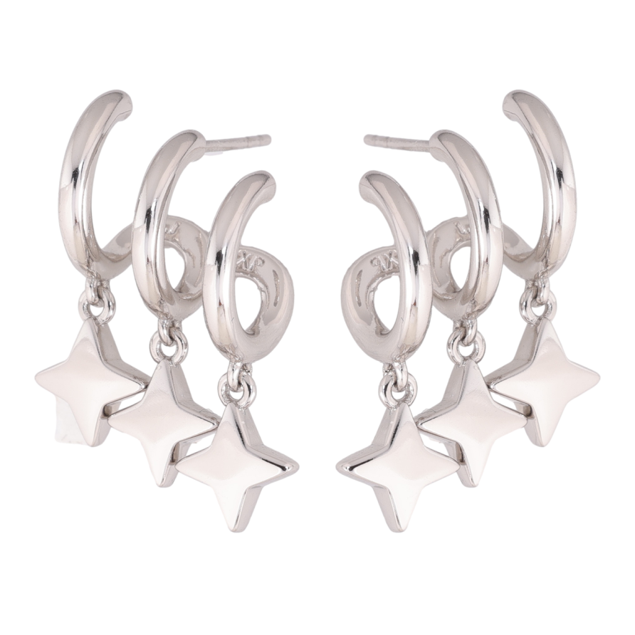 Сережки Xuping колір Родій пусети Декоративні підвіски з зірками фото №1