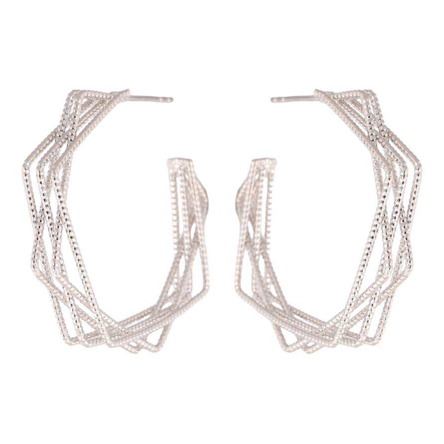 Сережки Xuping колір Родій пусети Декоративні дуги фото №1