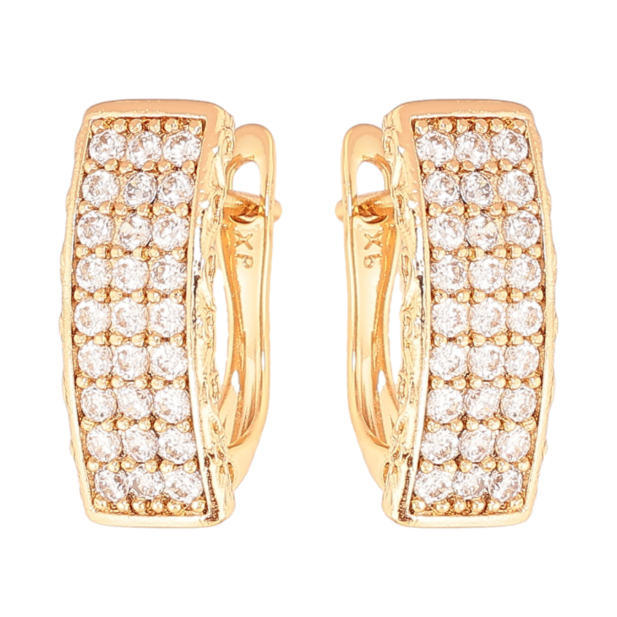 Сережки Xuping Колір Позолота 18K англійська застібка Інкрустація кристалами фото №1