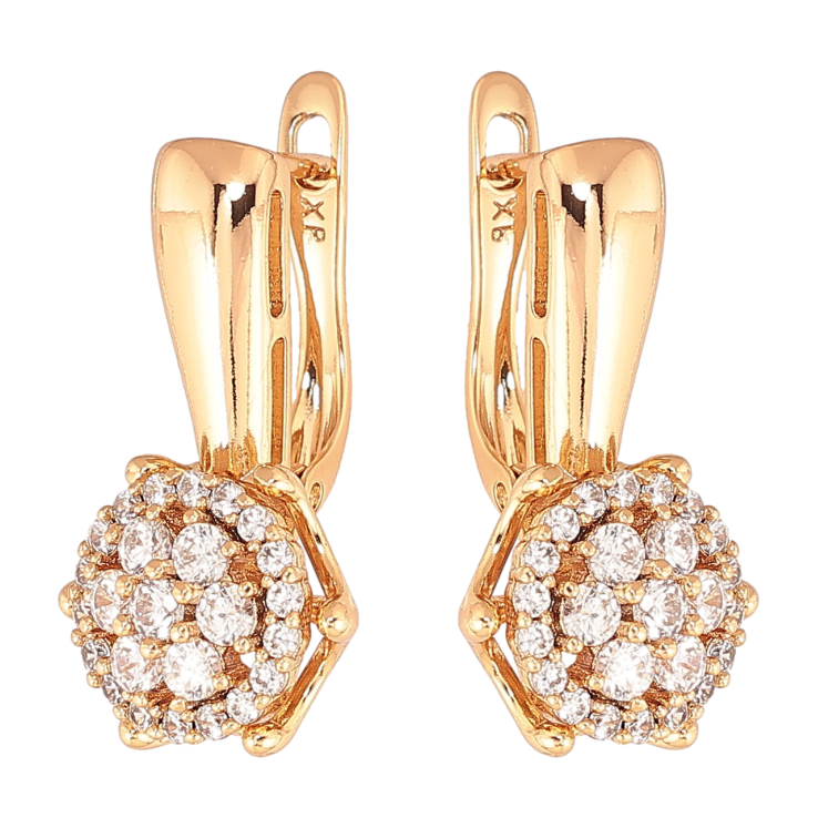 Серьги Xuping Цвет Позолота 18K английский замок Инкрустация кристаллами фото №19