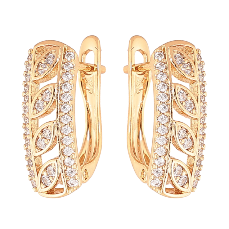 Серьги Xuping Цвет Позолота 18K английский замок Декоративный узор с кристаллами фото №12